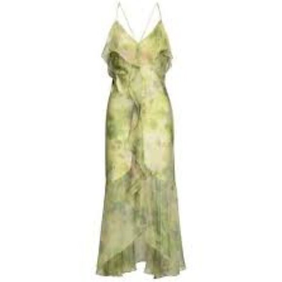 Misa Los Angeles Aina Dress Chartreuse Abstract L - Picture 6 of 16